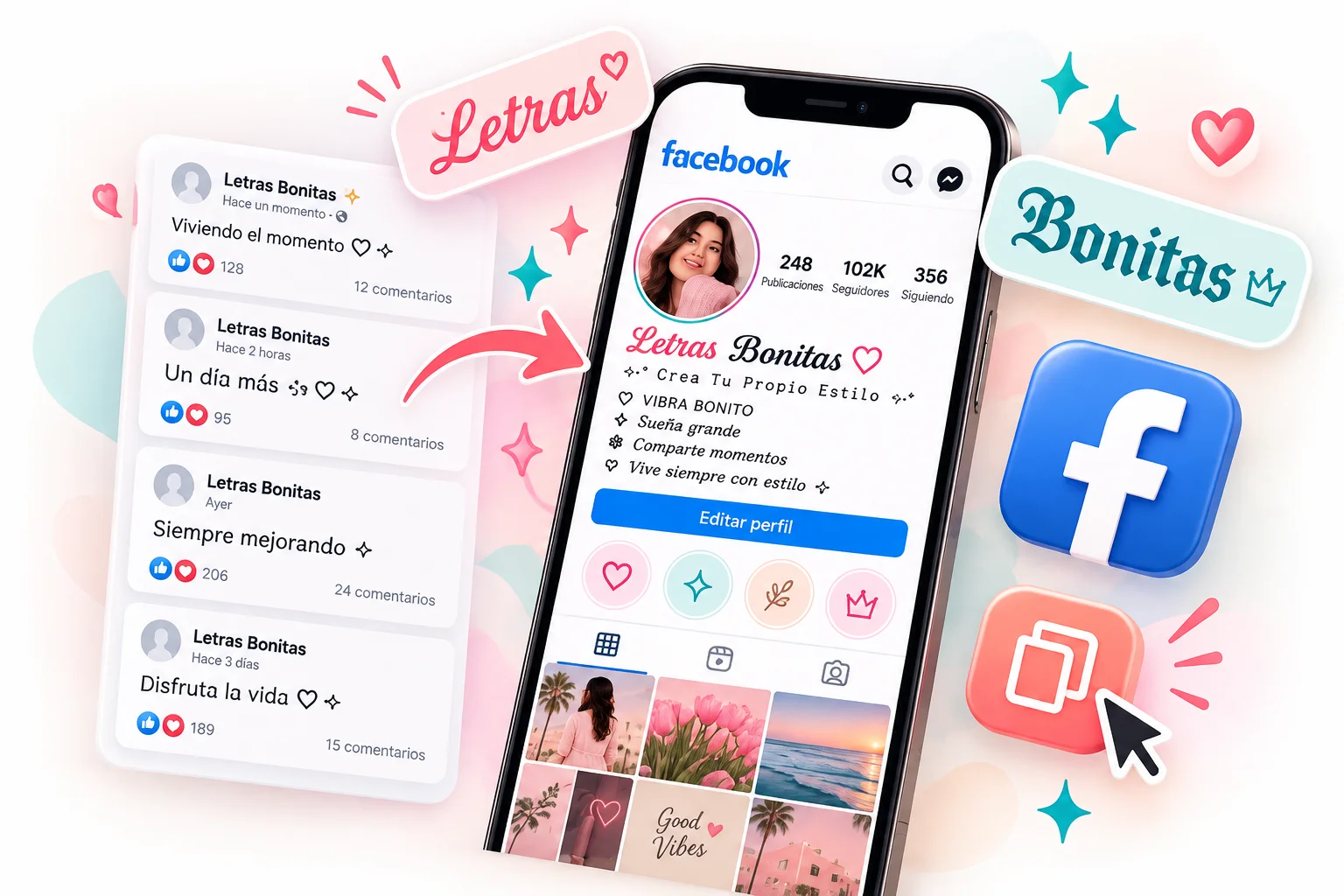 Letras para Facebook con estilos de letras bonitas para personalizar perfil y publicaciones